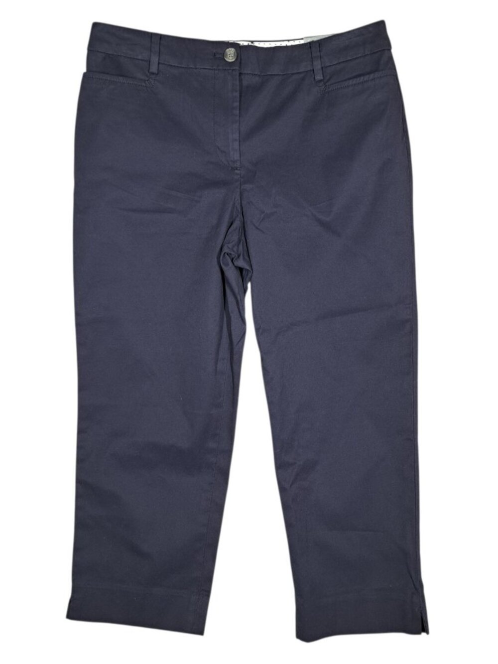 Talbots Perfect Skimmer Pants Sz 4 Navy Blue Slim Leg Capri Pedal Pushers Womens